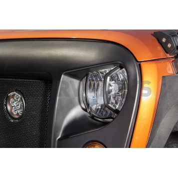 Rugged Ridge Headlight Guard Euro Style Aluminum Black Set Of 2 - 1123012-1