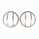 Rugged Ridge Headlight Guard Pivotal Euro Aluminum Silver Set Of 2 - 1123014