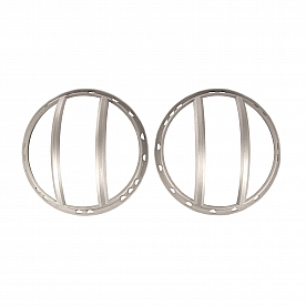 Rugged Ridge Headlight Guard Pivotal Euro Aluminum Silver Set Of 2 - 1123014