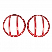 Rugged Ridge Headlight Guard Pivotal Euro Aluminum Red Set Of 2 - 1123017