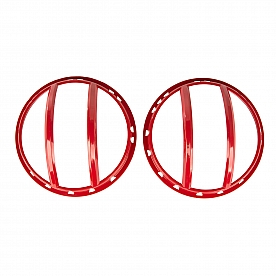 Rugged Ridge Headlight Guard Pivotal Euro Aluminum Red Set Of 2 - 1123017