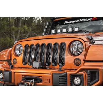 Rugged Ridge Grille Insert - Honeycomb Rectangular Black Painted Plastic - 1130631-4