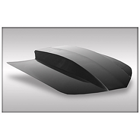 Harwood Fiberglass Hood - Cowl Induction Fiberglass Black - B12402