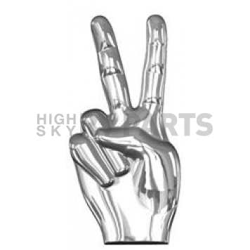 Trimbrite Decal - 3D Peace Hand - Silver - T1923