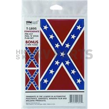 Trimbrite Decal - Confederate Flag - Red/ White/ Blue - T1895