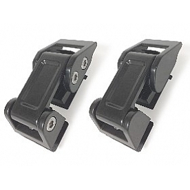 Drake Automotive Hood Latch Stainless Steel Black Set Of 2 - JP190011K