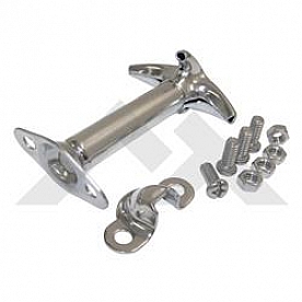 Crown Automotive Hood Latch Polished Stainless Steel Silver Single - RT26005