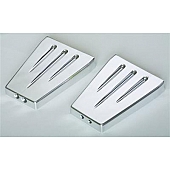 All Sales Door Hinge Protector - Aluminum Chrome Plated Silver 2 Piece - 3503C