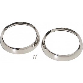 Kentrol Headlight Bezel - Stainless Steel Silver Set Of 2 - 30537
