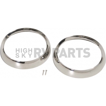 Kentrol Headlight Bezel - Stainless Steel Silver Set Of 2 - 30537
