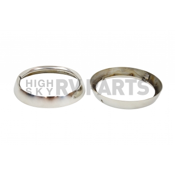 Kentrol Headlight Bezel - Stainless Steel Silver Set Of 2 - 30537-1