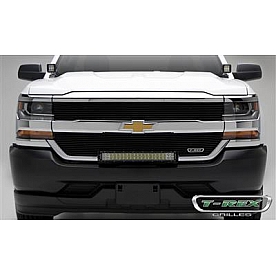 T-Rex Truck Products Grille Insert - Horizontal Bar Rectangular Black Powder Coated Aluminum - 6211271