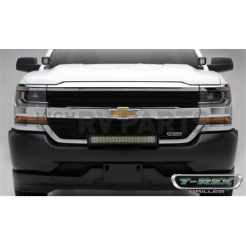 T-Rex Truck Products Grille Insert - Horizontal Bar Rectangular Black Powder Coated Aluminum - 6211271