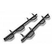 N-Fab Nerf Bar - Truck Wheel to Wheel Black Matte Textured Powder Coated Steel Round - F1797QC6TX