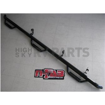 N-Fab Nerf Bar - Truck Wheel to Wheel Black Matte Textured Powder Coated Steel Round - C1595QC6TX
