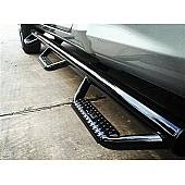 N-Fab Nerf Bar - Truck Wheel to Wheel Black Gloss Textured Powder Coated Steel Round - C17105CC6