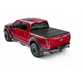 Rugged Liner Tonneau Cover Hard Folding Black Matte Aluminum - HC3TUN6514