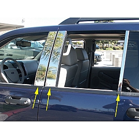 TFP (International Trim) Body Pillar Cover - Polished Stainless Steel Silver Set of 6 - 44015PPT