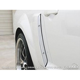 Drake Automotive Fender Scoop - Silver Stainless Steel Anodized Set Of 2 - 5R3Z65290A