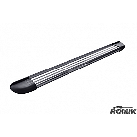 Romik USA Running Board Silver Aluminum Stationary - 21314418