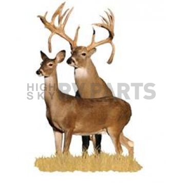 MOSSY OAK Body Graphics - Double Drop Tine Buck With Doe Cutout True Color - 22003C