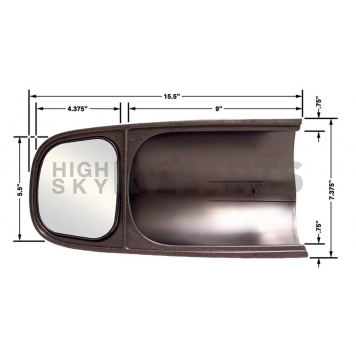 CIPA USA Exterior Towing Mirror Manual Rectangular Single - 10300-1