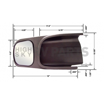 CIPA USA Exterior Towing Mirror Manual Rectangular Single - 10702-1