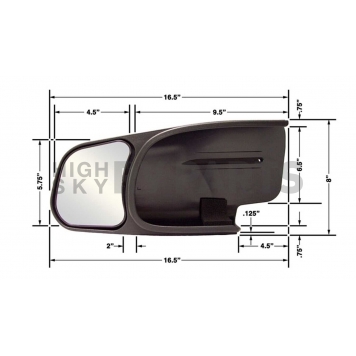 CIPA USA Exterior Towing Mirror Manual Rectangular Set Of 2 - 10800-1