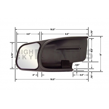 CIPA USA Exterior Towing Mirror Manual Rectangular Single - 10801-1