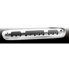 All Sales Center High Mount Stop Light Cover - Silver Polished Flames Aluminum - 98015P