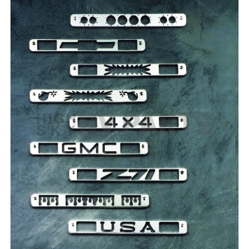 All Sales Center High Mount Stop Light Cover - Silver Polished Z71 Aluminum - 95008P-4
