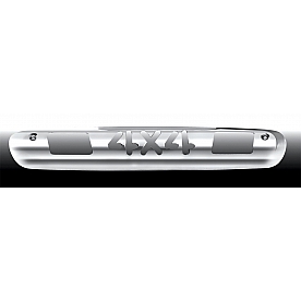 All Sales Center High Mount Stop Light Cover - Silver Polished 4X4 Aluminum - 98004P