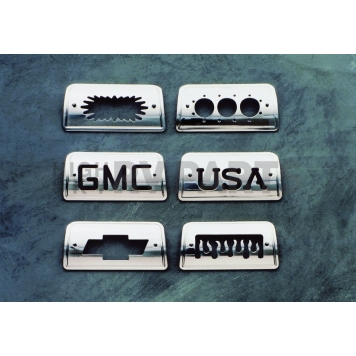 All Sales Center High Mount Stop Light Cover - Silver Polished Flames Aluminum - 94215P-1