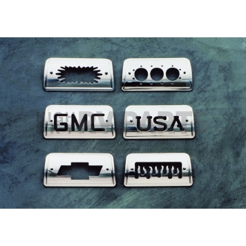 All Sales Center High Mount Stop Light Cover - Silver Polished Flames Aluminum - 94115P-1