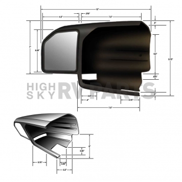 CIPA USA Exterior Towing Mirror Manual Rectangular Single - 11552-1