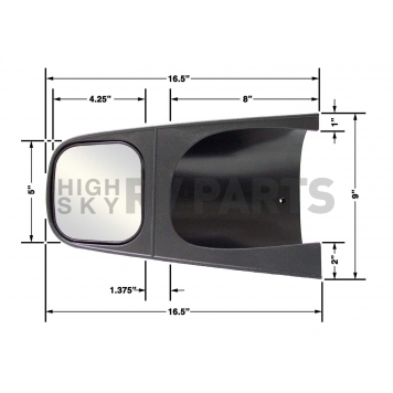 CIPA USA Exterior Towing Mirror Manual Rectangular Single - 11602-1