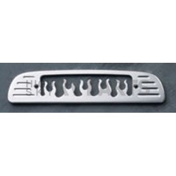 All Sales Center High Mount Stop Light Cover - Silver Polished Flames Aluminum - 74015P