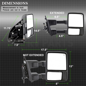Xtune Exterior Towing Mirror Manual Rectangular Single - 9933158-7