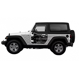 MEK Magnets Body Protector Kit - Matte Cast Vinyl Wrapped Magnet Panel Black Flag - 2107