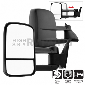 Xtune Exterior Towing Mirror Manual Rectangular Set Of 2 - 9936128