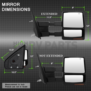 Xtune Exterior Towing Mirror Electric Rectangular Single - 9935374-8