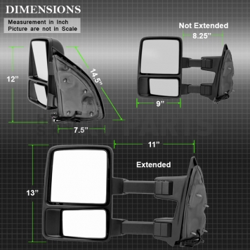 Xtune Exterior Towing Mirror Manual Rectangular Single - 9933127-5