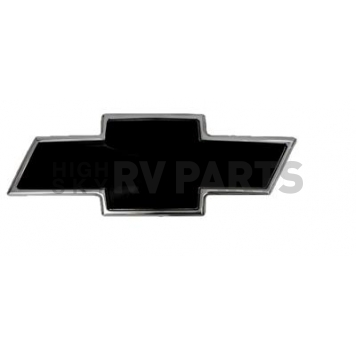 All Sales Emblem - Chevrolet Bow-Tie Black With Silver Trim Aluminum - 96129KC