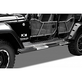 Warrior Products Door - Tubular Lower Half Powder Coated Black Steel Set Of 2 - 90773