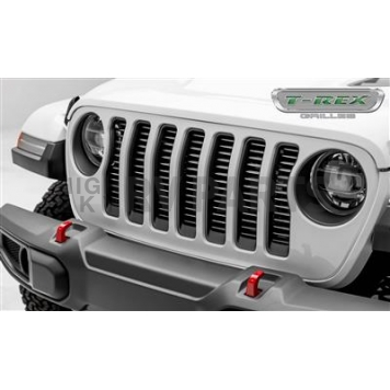 T-Rex Truck Products Grille Insert - Horizontal Bar Rectangular Gray Powder Coated Aluminum - 6204946