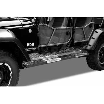 Warrior Products Door - Tubular Lower Half Powder Coated Black Steel Set Of 2 - 90774-1