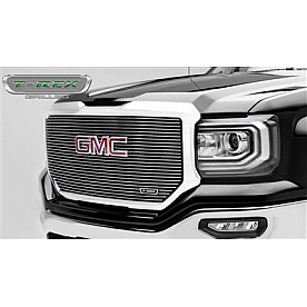 T-Rex Truck Products Grille Insert - Horizontal Bar Rectangular Polished Steel - 6202130