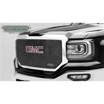 T-Rex Truck Products Grille Insert - Horizontal Bar Rectangular Polished Steel - 6202130
