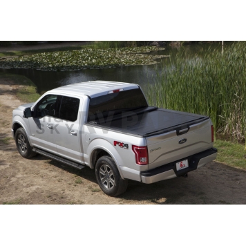 Leer Tonneau Cover Hard Manual Retractable Black Matte Powder Coated Aluminum - RXT5379