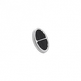 Lokar Performance Dimmer Switch Pedal Pad - Oval Aluminum Silver - BAG6109
